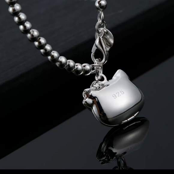 New 925 stamped Hello kitty Locket necklace and locket Bracelet set - Picture 6 of 16